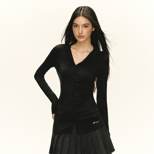 Ariseism 美式复古头纱蕾丝帽子长袖T恤女秋季新款辣妹修身上衣 商品图3