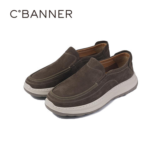 4楼千百度2025轻韧牛皮高弹大底懒人休闲男鞋A25421106 商品图5