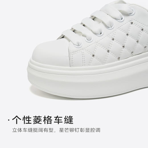 星期六时尚百搭菱格铆钉小白鞋SSD3112041 商品图11