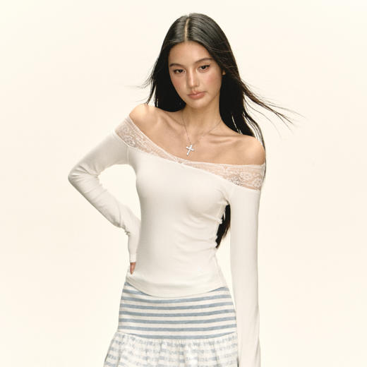 Ariseism 美式复古设计感长袖T恤女秋季新款辣妹修身上衣 商品图2