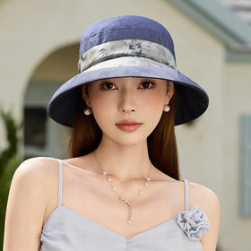 雀说 桑蚕丝防晒帽女夏季真丝透气逛街出游遮阳帽DUJ-9590