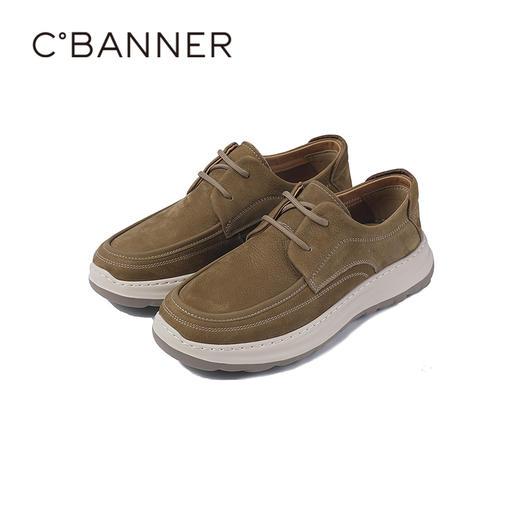 4楼千百度2025轻韧牛皮高弹大底懒人休闲男鞋A25410923 商品图5