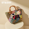 星期六竹节手柄多彩编织托特包SSD521A02Y 商品缩略图5