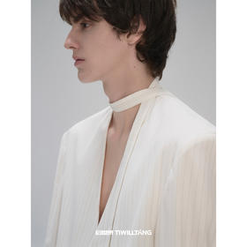 启世录TIWILLTANG“星烬拾光”低调奢雅混纺条纹领带男士