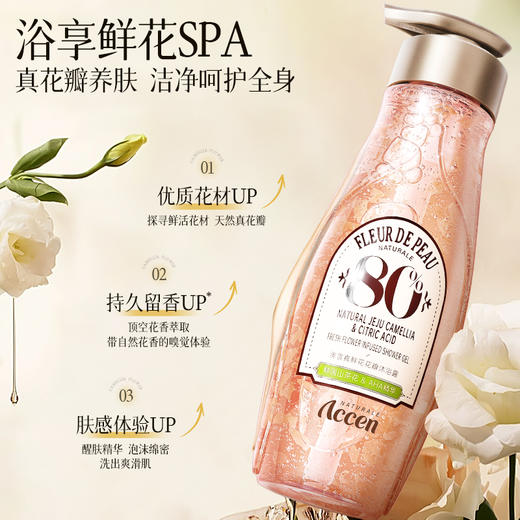 澳雪真鲜花沐浴露400ml*2（春日樱花+清野山茶花） 商品图4