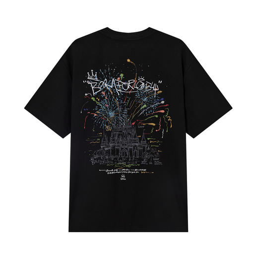 NPC潮牌皇冠系列胸前字母背后反光城堡印花短袖T恤男舒适NP56TE84 商品图5