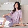 丁摩 睡衣女款夏胸垫薄款短袖七分裤家居服可外穿【棉+莫代尔】睡衣女夏5ZF-6212 商品缩略图10