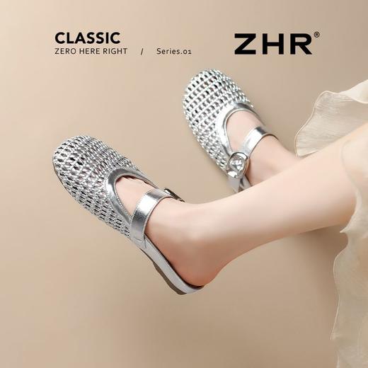 ZHR平底半拖鞋女2025新款夏季外穿镂空包头凉鞋时尚软底一脚蹬 商品图7