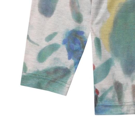 T4499SDSA秋季新款男士痞帅潮流撞色圆领长袖T恤扎染小众设计上衣时尚 商品图4