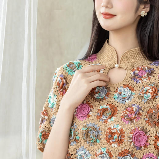 苏苏姐家荷雨臻悦旗袍手工DIY钩针裙子上衣蕾丝毛线团自制材料包 商品图2