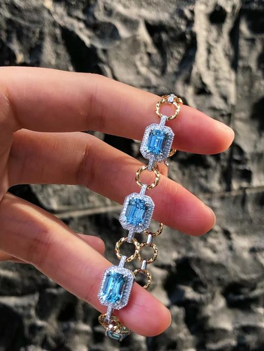 5.63ct刻面海蓝宝手链 商品图3