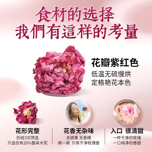 预售【红杏林】重瓣玫瑰花30g一级花冠 平阴玉带河核心产区  2.5-3cm直径 凌晨采花 预计12.26发货 商品图2