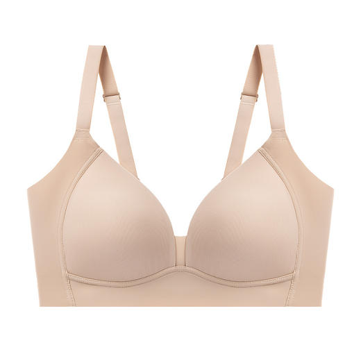 丁摩 真丝光面无钢圈文胸薄款微聚拢收副乳大胸显小桑蚕丝内衣S202 商品图4