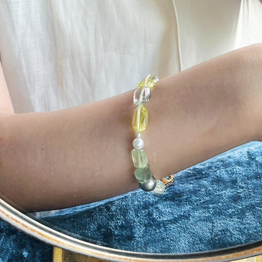 ONLY系列 18K镶天然水晶、葡萄石、大溪地珍珠和AKOYA珍珠 手链 商品图2