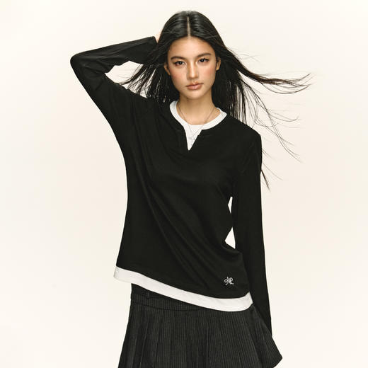 Ariseism 美式复古设计感长袖T恤女秋季新款辣妹修身上衣 商品图1