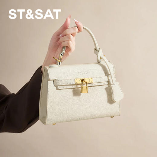 星期六通勤必备金色锁扣小巧手提包SSD521A02J 商品图1