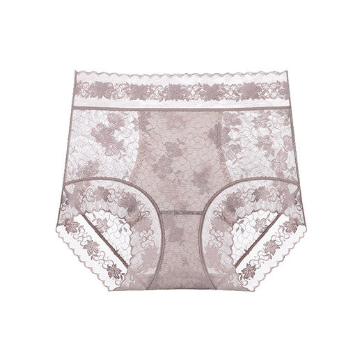 雀说 【4条】内裤女蕾丝中高腰收腹山茶花香氛10A抗菌桑蚕丝加长裆轻薄三角裤MZ8010-9 商品图9