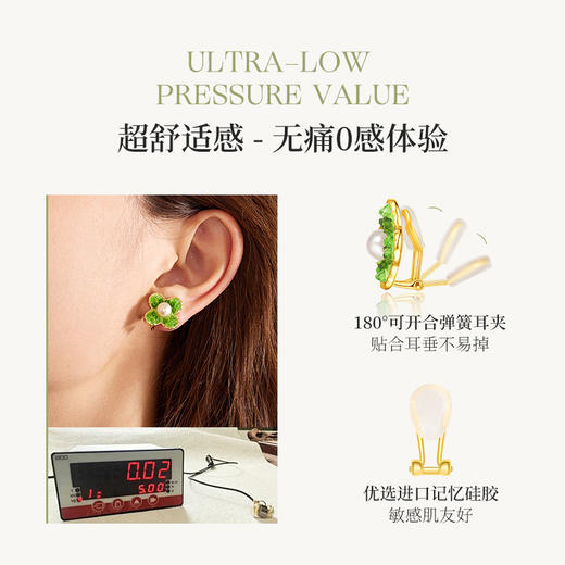 Manreya玛芮雅一周珍珠耳夹礼盒“花间珠律”五天珍珠耳夹套装,SGS无痛耳夹认证 商品图1