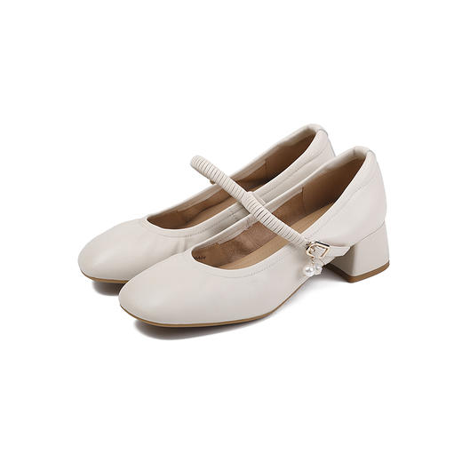 2楼伊伴2025年秋季气质通勤玛丽珍自在粗跟单鞋B25421266 商品图5