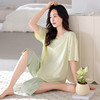 丁摩 睡衣女款夏胸垫薄款短袖七分裤家居服可外穿【棉+莫代尔】睡衣女夏5ZF-6212 商品缩略图11