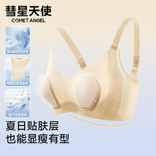 彗星天使凉感果冻速干兔耳杯无钢圈大胸显小无痕加宽固杯不跑杯内衣2881# 商品图1