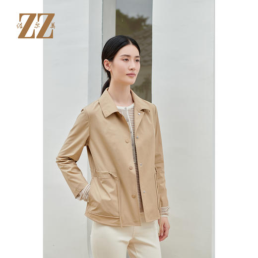 佐尔美经典纯色时尚简约风衣外套上衣女E33FZ12 商品图2