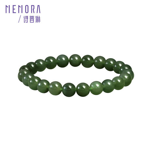 碧玉手链 中国风叠戴和田玉玉手串手链DIY搭配串珠女士礼物MEMORA诗普琳NB000207B 商品图7