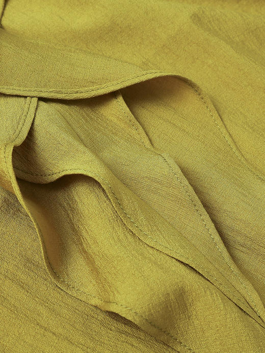 亮眼姜黄色 V 领衬衫！荷叶边设计 小众又时髦 商品图3