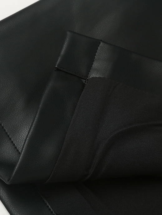 飒气御姐！黑色 pu 皮中长半身裙 简约直筒 通勤百搭皮裙 商品图4