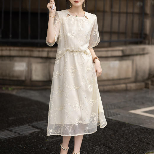 新中式圆领刺绣，高级感连衣裙 AHM-msdm576 商品图2