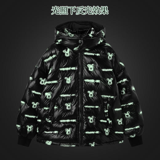 NPC潮牌男装满印MINONO夜光连帽冬季短款加厚羽绒服NP28DJ41 商品图4