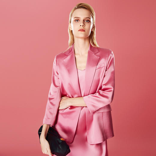 EITIE爱特爱时尚粉色通勤干练气质收腰显瘦西装外套秋季新款7903608 商品图3