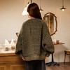 谜底毛毛外套女士2025冬季新款复古百搭格纹宽松棒球服258MW5503 商品缩略图2