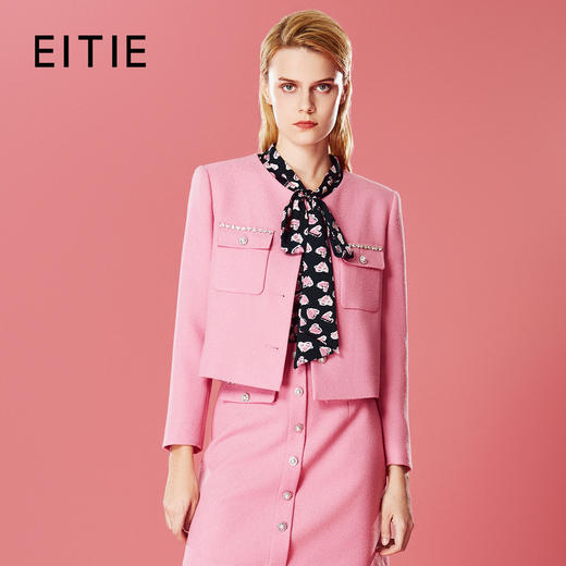 EITIE爱特爱精致气质高级感经典小香风直筒显瘦短款外套秋季新款7903607 商品图0
