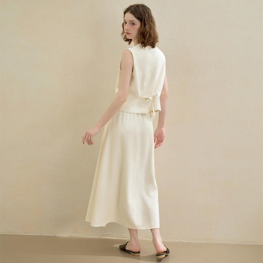 【限时秒杀】老钱风职场通勤质感两件套女V领马甲搭半身裙套装V1441346 商品图4