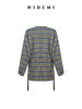 HIDEMI 极简色织格纹拉绒经典圆领宽肩套头廓形西装 商品缩略图6