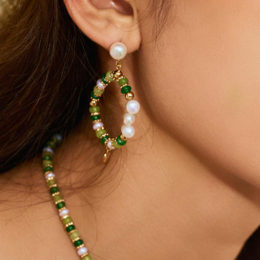 Ancient Greece古希腊时期 | 希腊浪花绿石耳环 商品图1