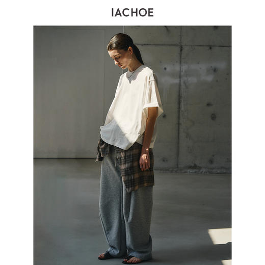 棉仓3631501011-IACHOE廓形四色短款T恤 商品图2