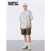 NPC潮牌胸前口袋拉链泡泡纱格纹短袖衬衫休闲舒适透气NP33SH27 商品缩略图1