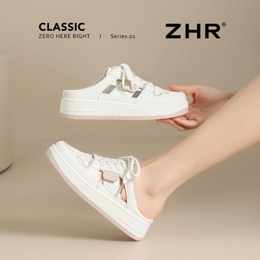 ZHR则则镂空透气包头半拖鞋女夏季小白鞋软底小白鞋半拖鞋女外穿 商品图9