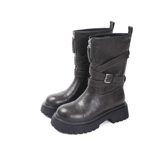 2楼伊伴2024冬季时尚潮流女靴单靴B24529502 商品图5