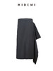 HIDEMI 进口绵羊毛黏胶氨纶混纺不对称堆叠设计感半身裙长裙 商品缩略图7