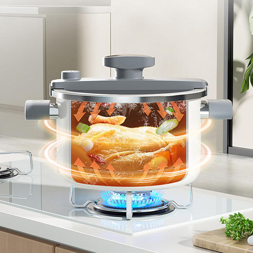 【400积分+149元】康巴赫 炫动系列珐琅微压汤锅 5.5L 微压快煮锁鲜更入味 商品图1