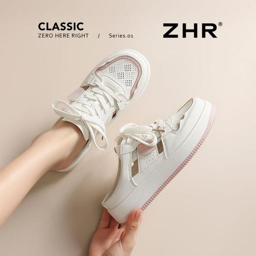 ZHR则则镂空透气包头半拖鞋女夏季小白鞋软底小白鞋半拖鞋女外穿 商品图4