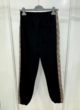 男款格纹饰边休闲长裤007