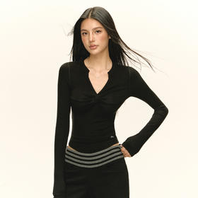 Ariseism 美式复古设计感长袖T恤女秋季新款辣妹修身上衣