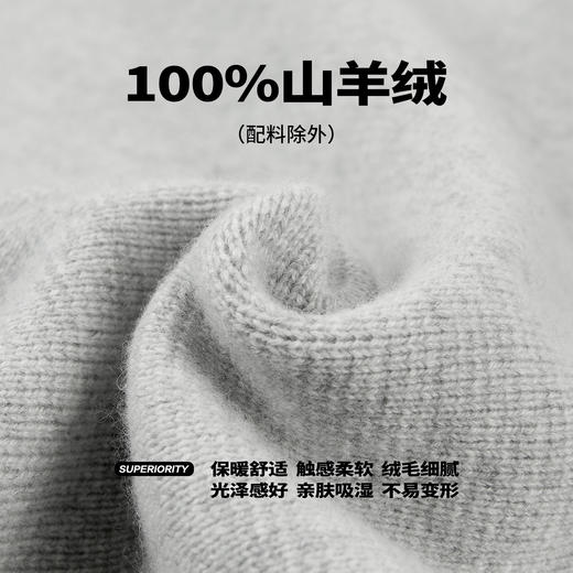 NPC潮牌胸前字母刺绣100%山羊绒翻领落肩羊绒衫男廓形NP48SW26 商品图4