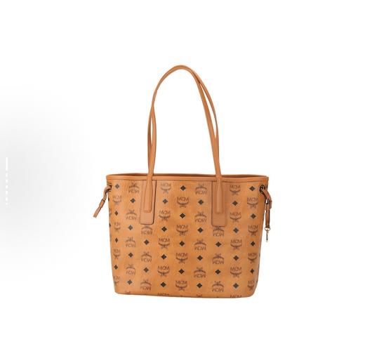 MCM Liz Visetos 老花满印双面棕色拼干邑色 商品图2