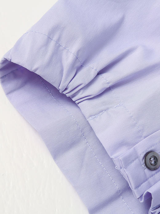 浪漫氛围 浅紫色木耳边立领衬衫 宽松长袖 清新小衫 商品图2