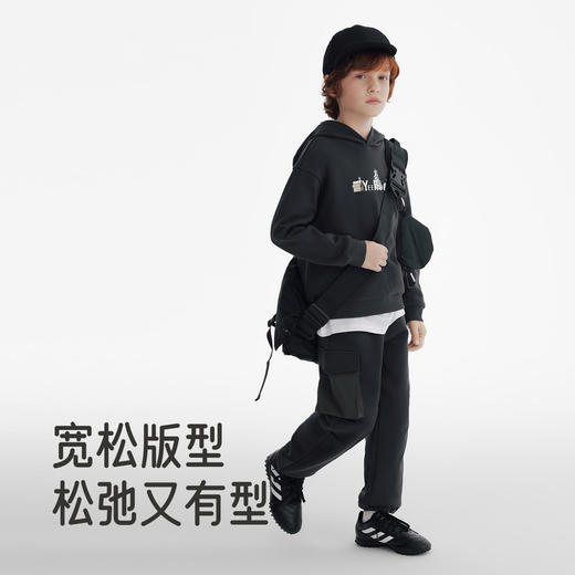 英氏童装休闲长袖卫衣2025秋季新款男童宽松连帽套头衫上衣潮 商品图3